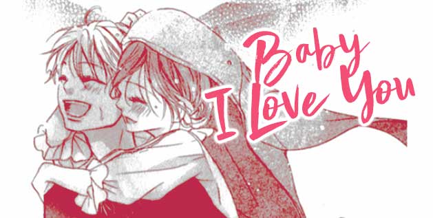 Boy carries girl on back laughing, from manga Baby I love you by Komori Mikko