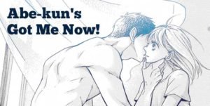 A man kissing a girl, scene from Abe-kuns got me now manga